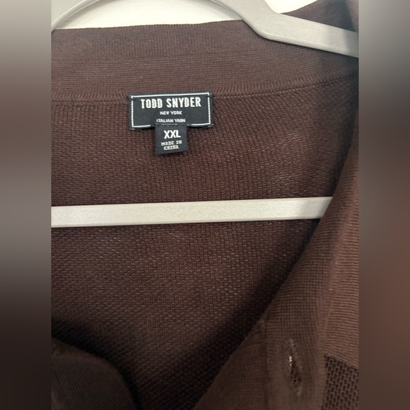 Todd Snyder Dark Brown Cardigan with Cream Stripes - Picture 3 of 5